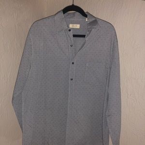 MENS TASSO ELBA BUTTON DOWN DRESS SHIRT SIZE XL